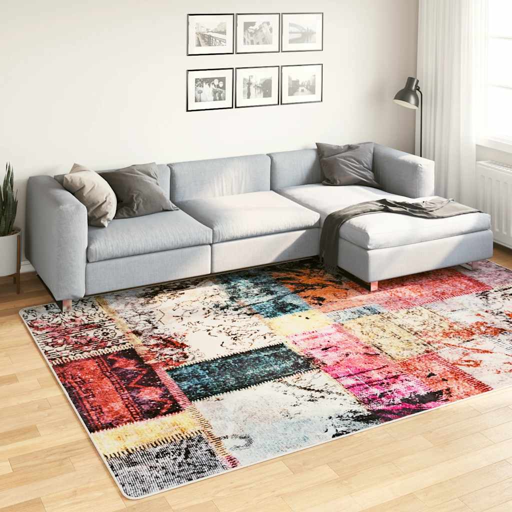 Vidaxl vloerkleed wasbaar antislip patchwork 190x300 cm meerkleurig