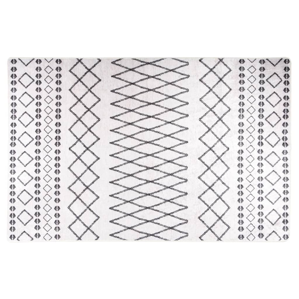 VidaXL Vloerkleed wasbaar antislip 160x230 cm zwart en wit