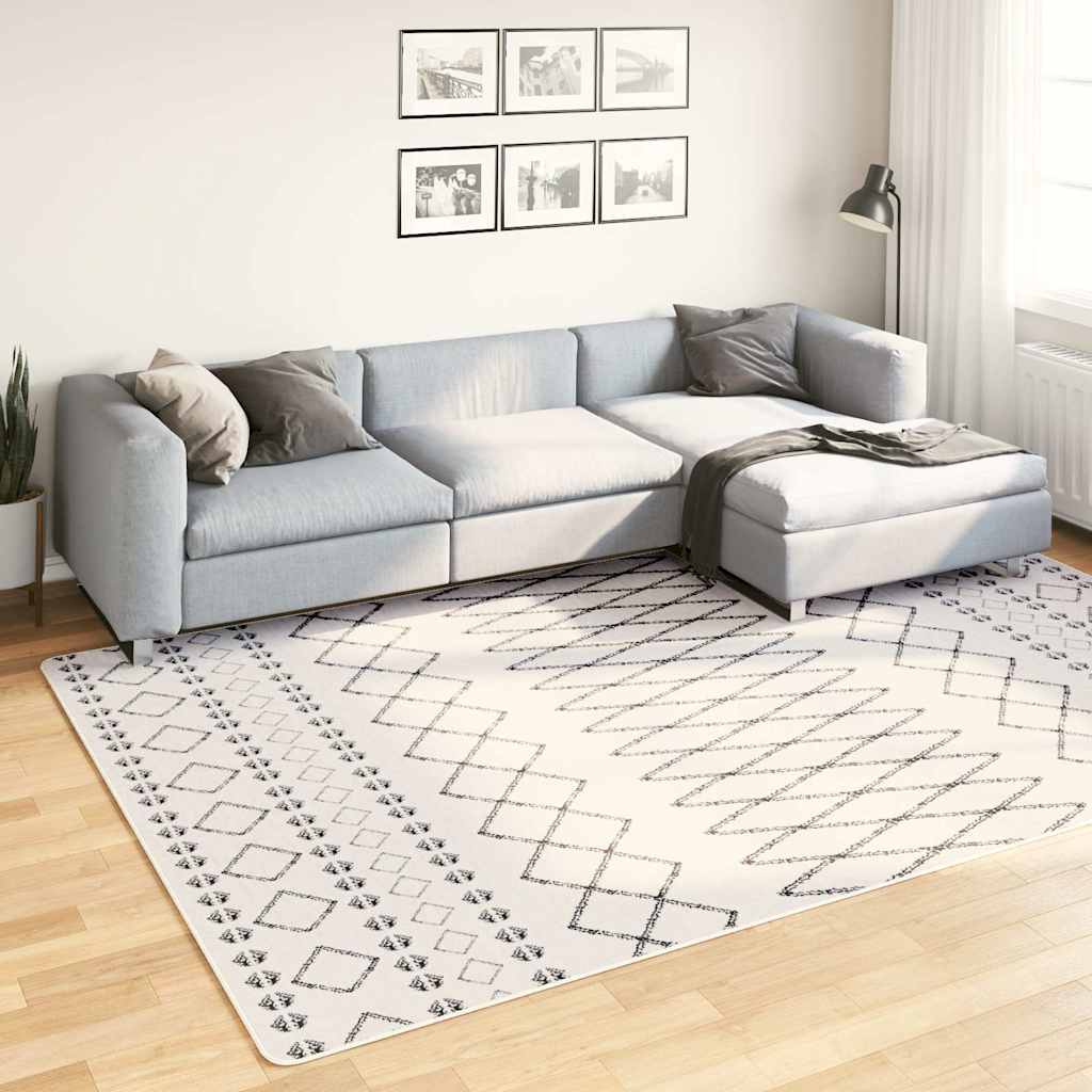 Vidaxl vloerkleed wasbaar anti-slip 190x300 cm zwart en wit