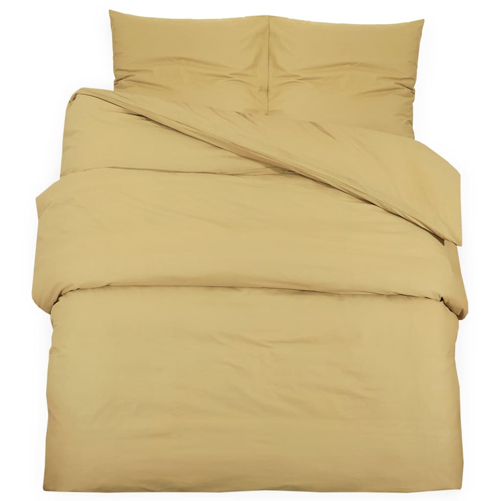 Vidaxl dekbedovertrekset lichtgewicht 140x200 cm microvezel taupe
