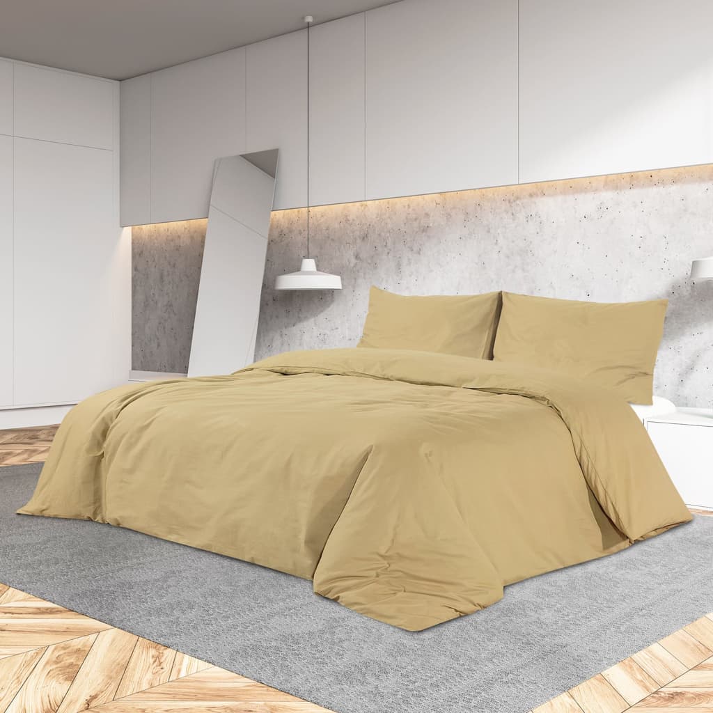 Vidaxl dekbedovertrekset lichtgewicht 220x240 cm microvezel taupe