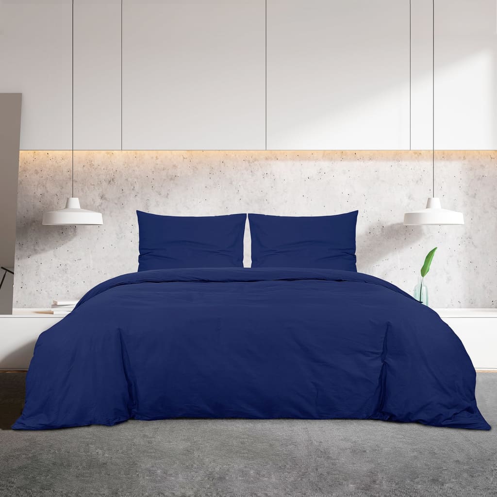 Vidaxl dekbedovertrekset 220x240 cm katoen marineblauw