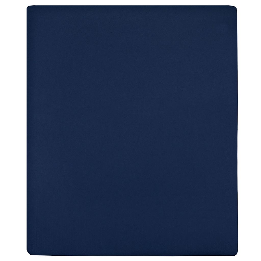 Vidaxl hoeslakens 2 st jersey 100x200 cm katoen marineblauw
