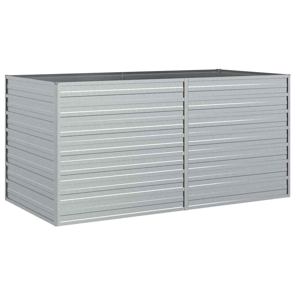 Vidaxl plantenbak verhoogd 160x80x77 cm gegalvaniseerd staal zilver