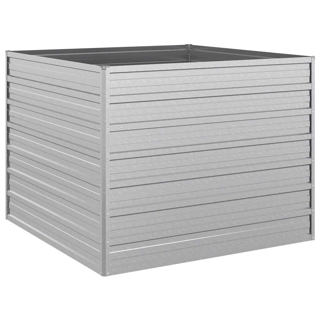 VidaXL Plantenbak geschat 100x100x77 cm gegalvaniseerd staal zilver