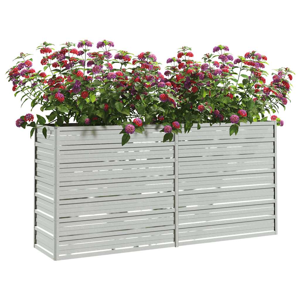Vidaxl plantenbak verhoogd 160x40x77 cm gegalvaniseerd staal zilver