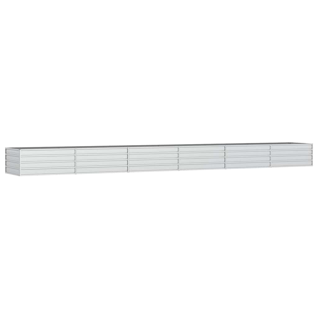 Vidaxl plantenbak verhoogd 600x80x45 cm gegalvaniseerd staal zilver