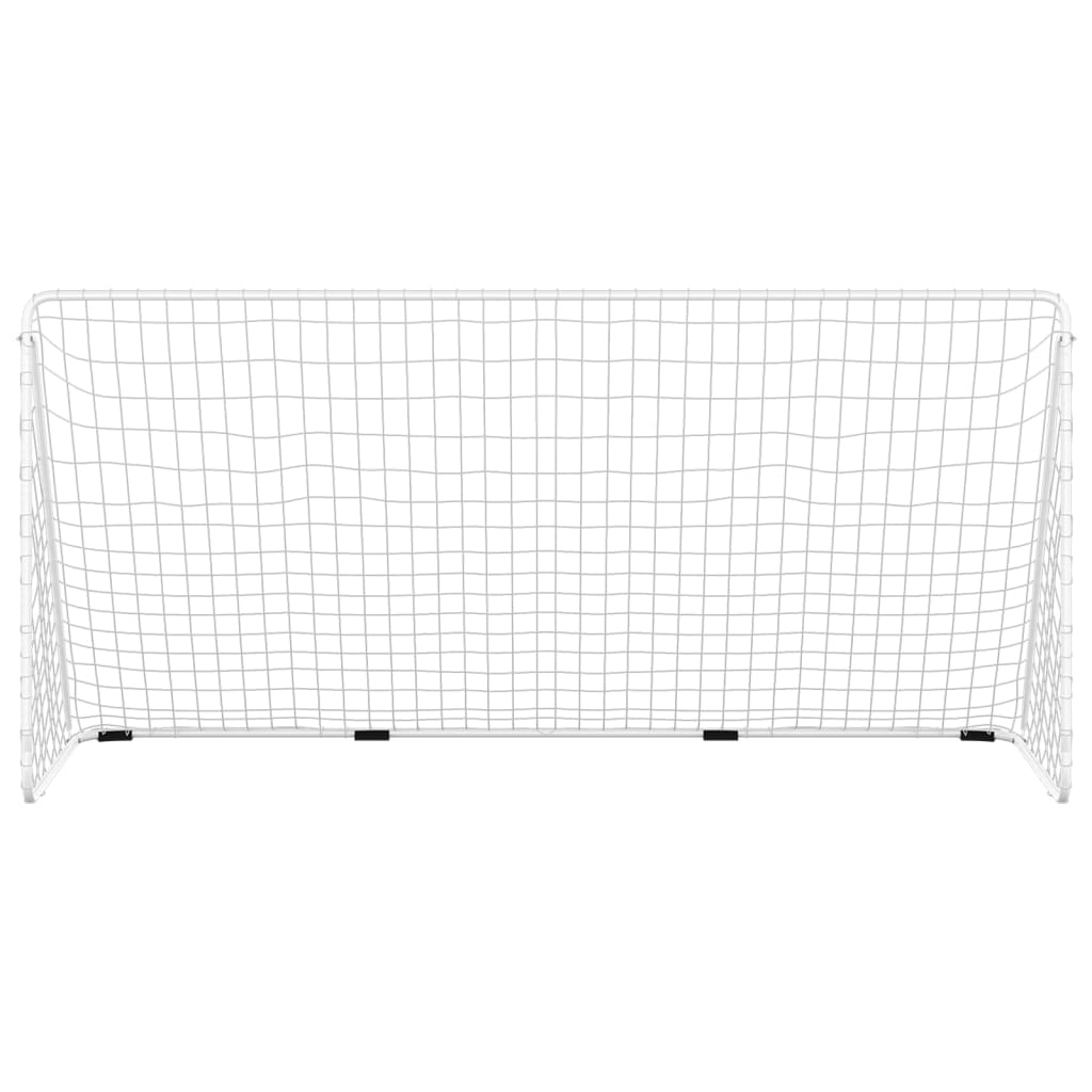 Vidaxl voetbaldoel met net 366x122x182 cm staal wit