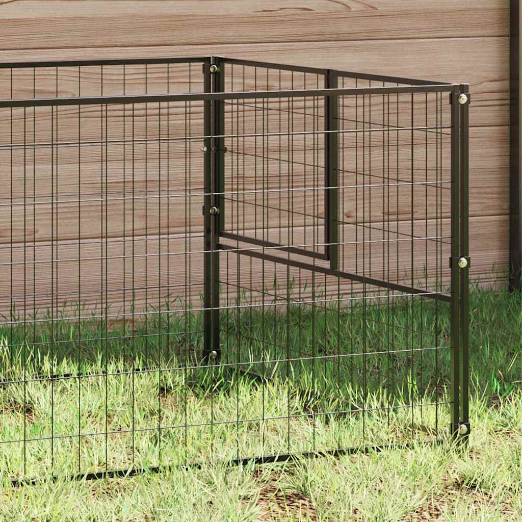 Vidaxl hondenkennel 3 m² staal zwart