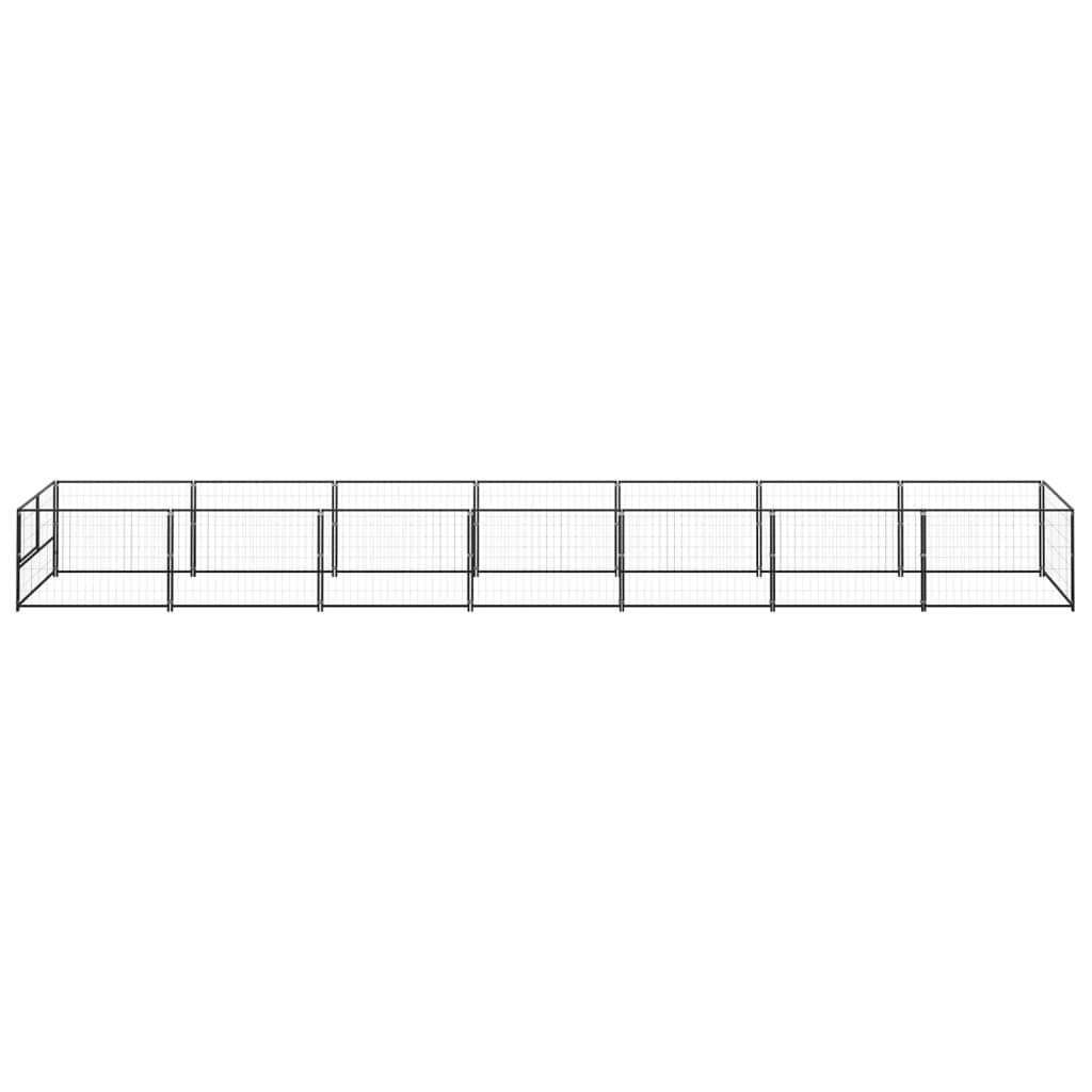 VidaXL Hondenkennel 7 m² staal zwart