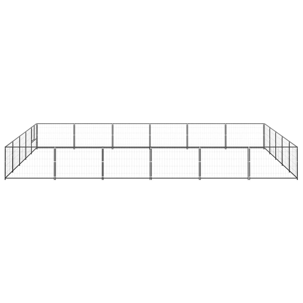 VidaXL Hondenkennel 30 m² staal zwart