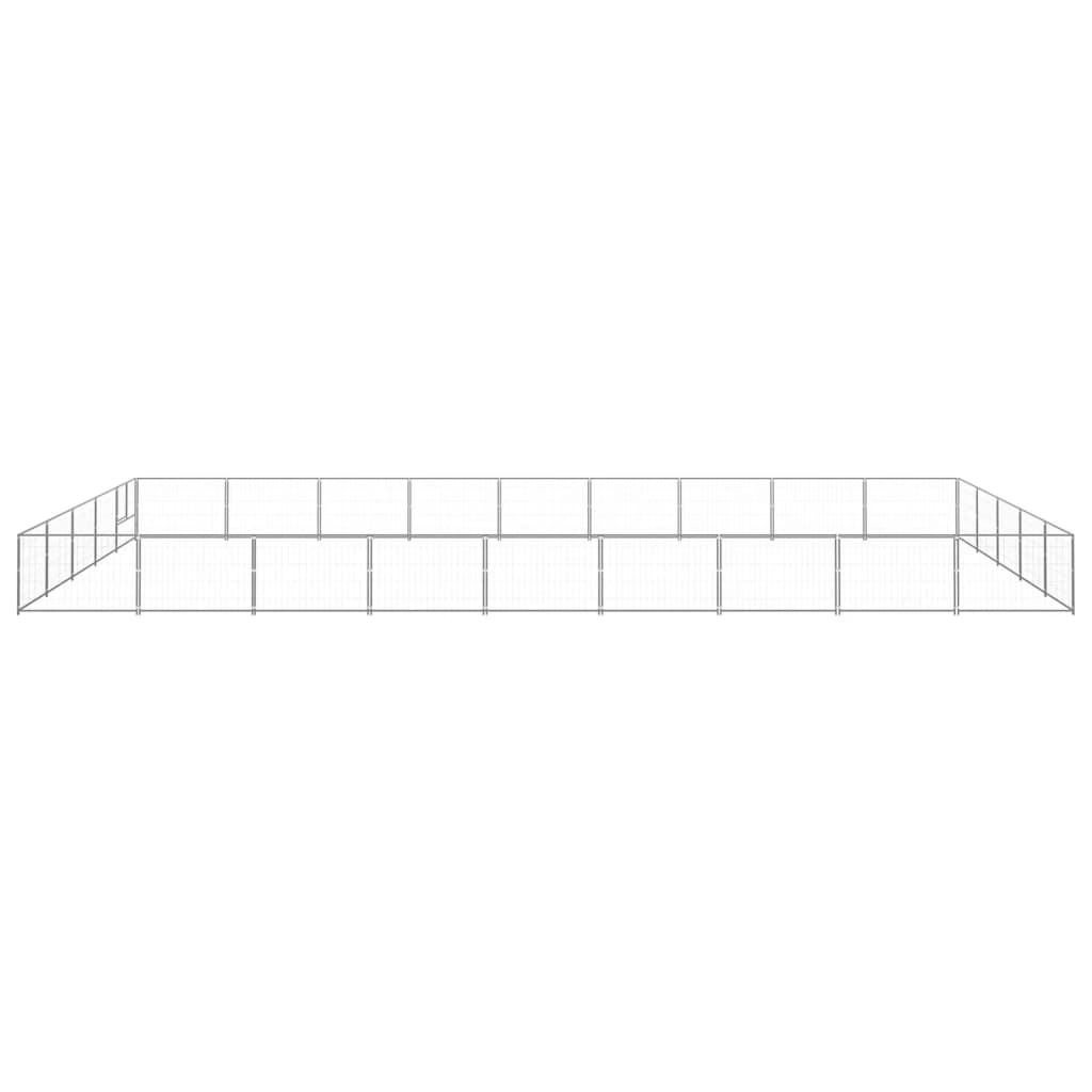 VidaXL Hondenkennel 45 m² staal zilverkleurig
