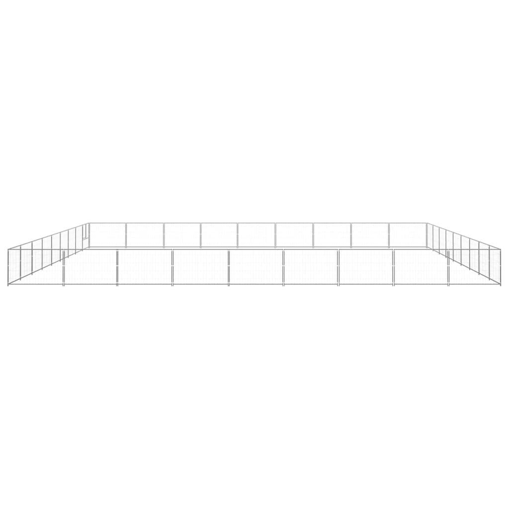 VidaXL Hondenkennel 81 m² staal zilverkleurig