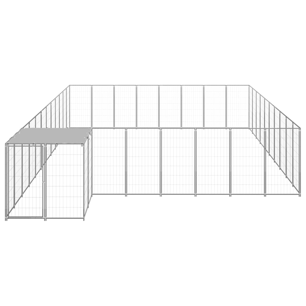 VidaXL Hondenkennel 25,41 m² staal zilverkleurig