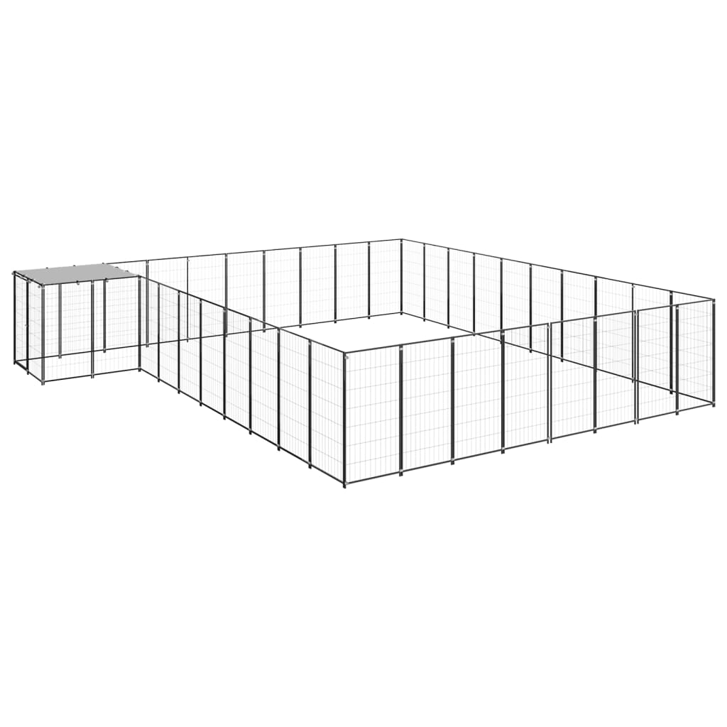 VidaXL Hondenkennel 25,41 m² staal zwart