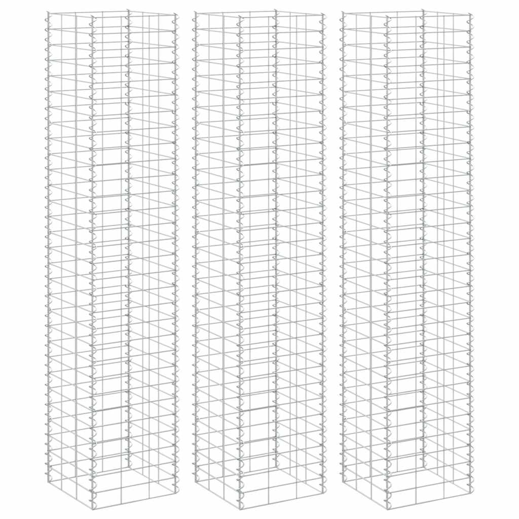 Vidaxl schanskorf plantenbakken 3 st verhoogd 30x30x150 cm ijzer