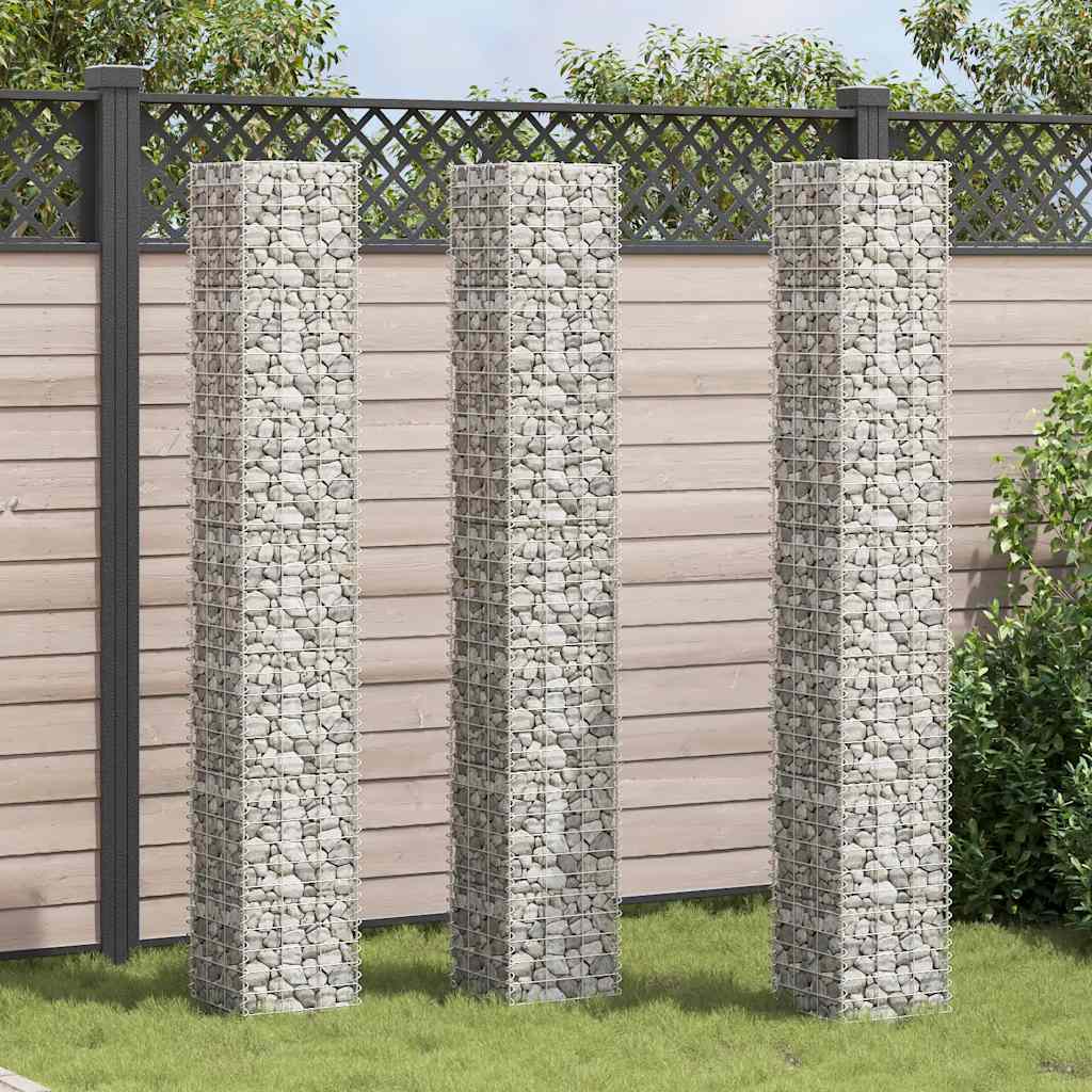 Vidaxl schanskorf plantenbakken 3 st waargenomen 30x30x200 cm ijzer