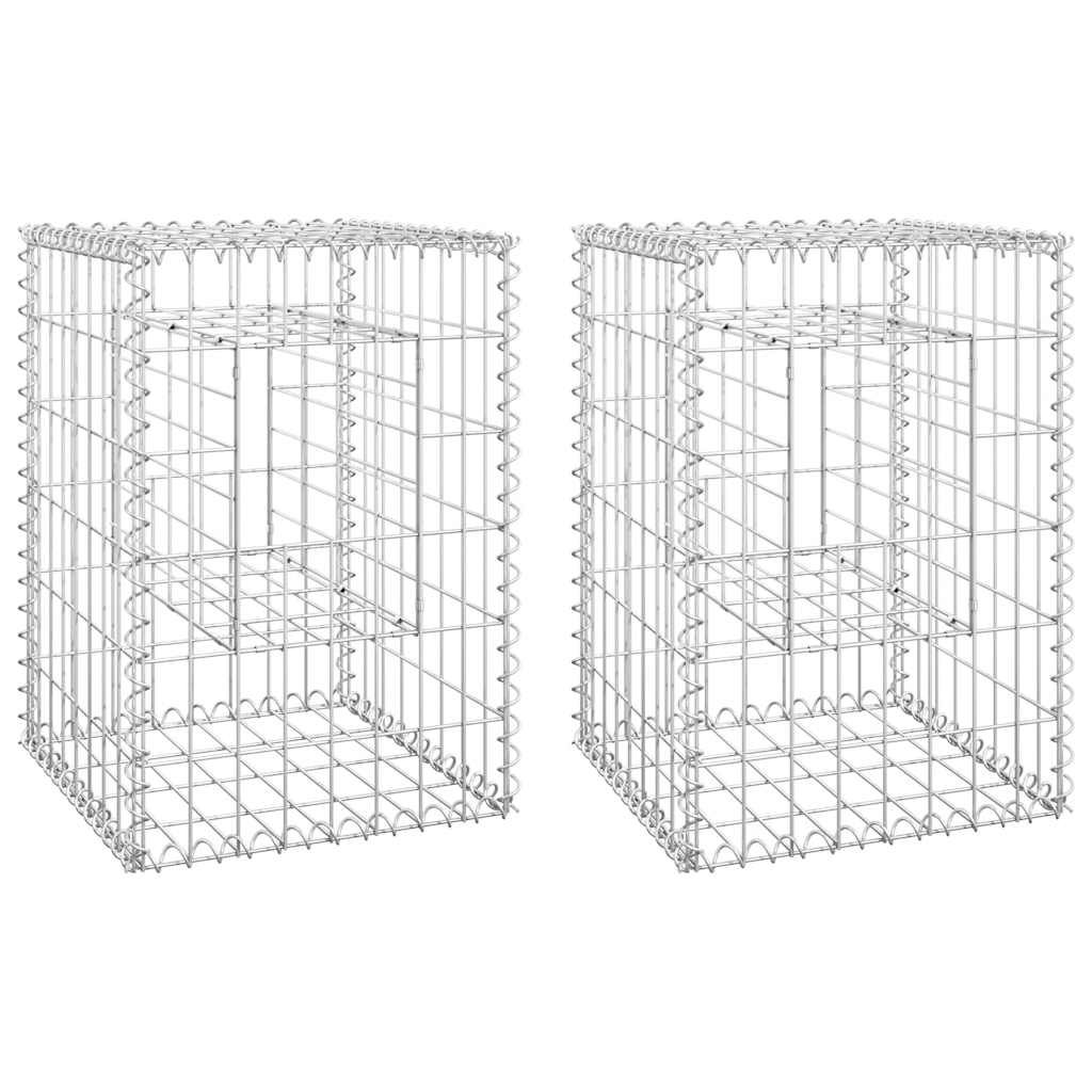 Vidaxl schanskorf palen 2 st 40x40x60 cm ijzer