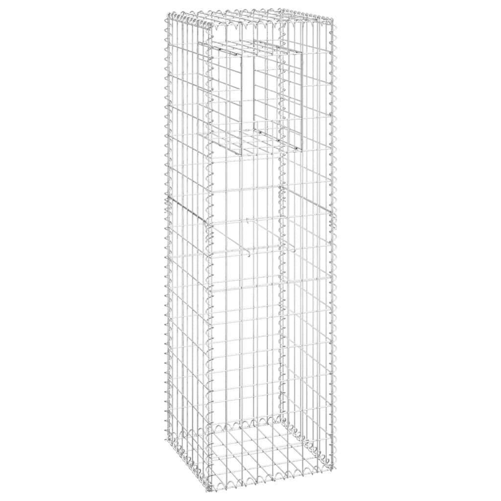 Vidaxl schanskorfpaal 40x40x140 cm ijzer