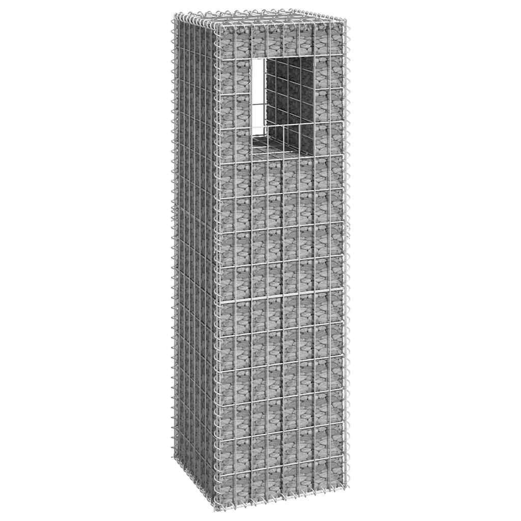 Vidaxl schanskorfpaal 40x40x140 cm ijzer