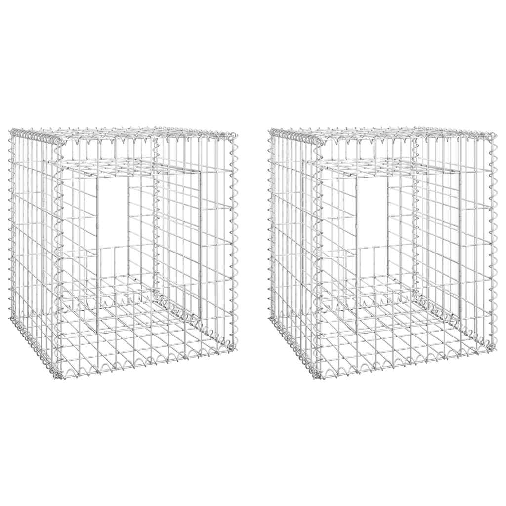 Vidaxl schanskorfpalen 2 st 50x50x60 cm ijzer