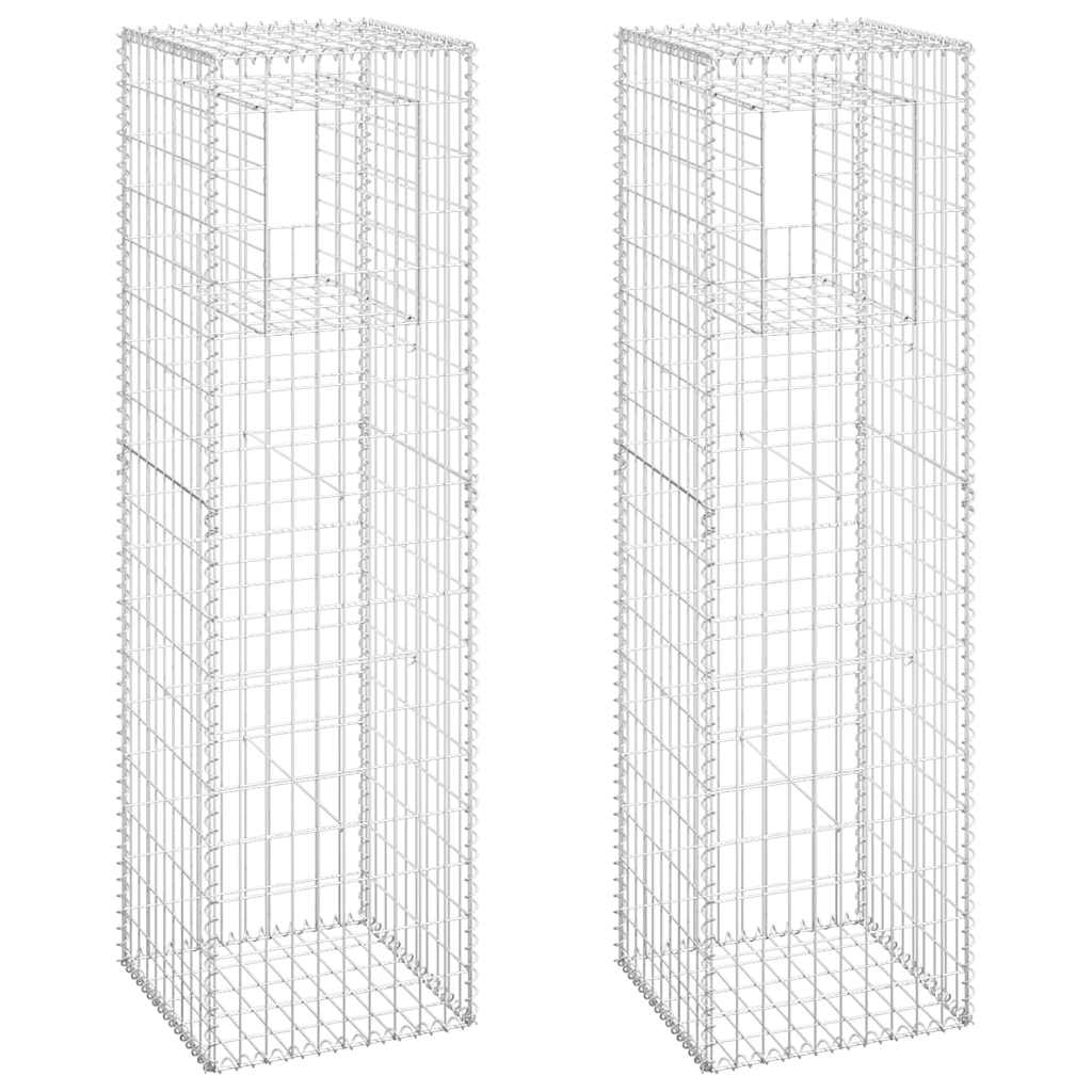 Vidaxl schanskorf palen 2 st 50x50x180 cm ijzer