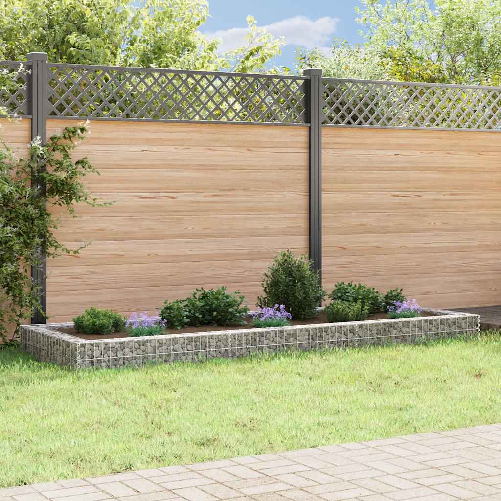 Vidaxl schanskorf plantenbak gebogen 300x100x20 cm gegalvaniseerd staal