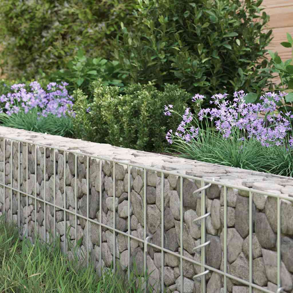 Vidaxl schanskorf plantenbak gebogen 300x100x20 cm gegalvaniseerd staal