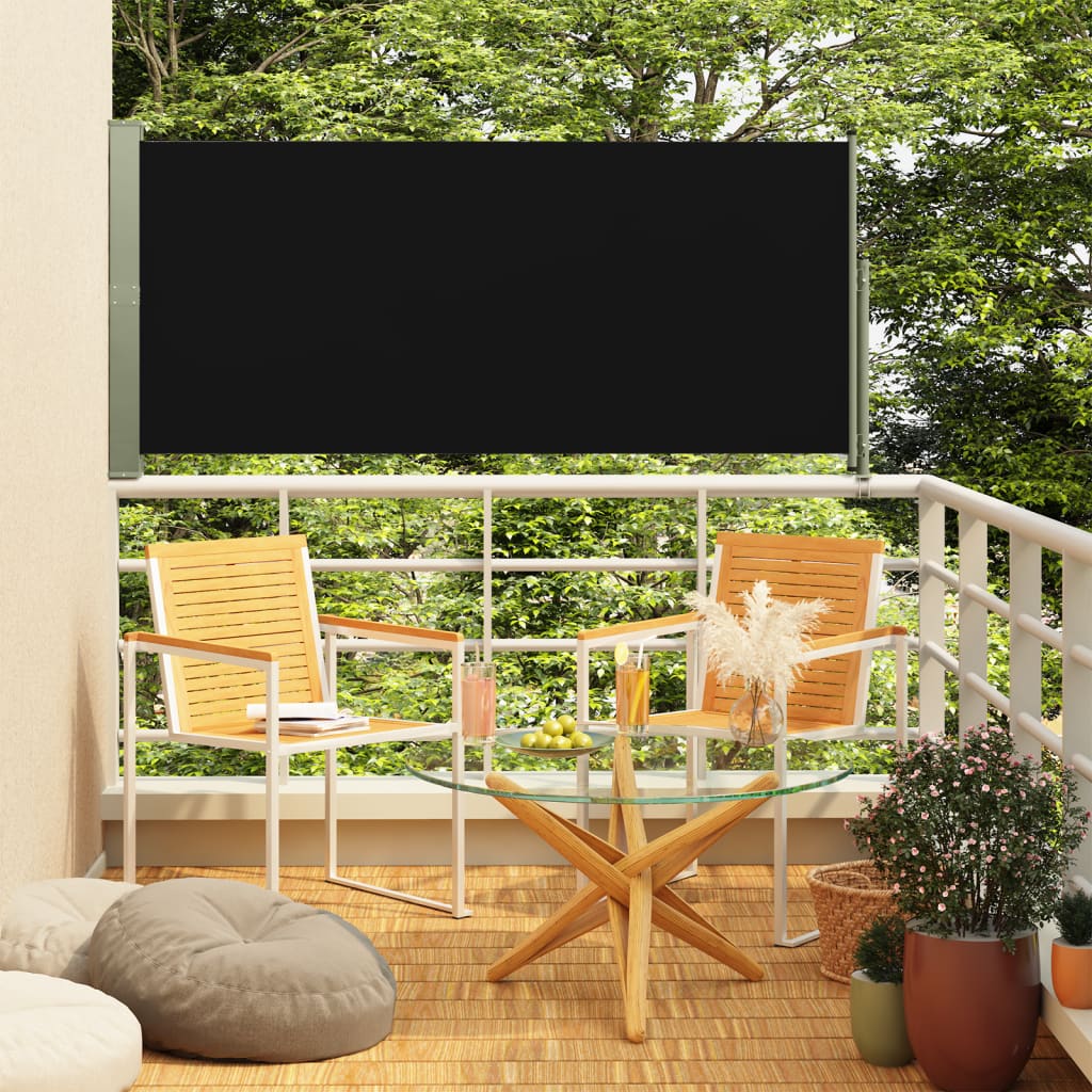 VidaXL Tuinscherm uittrekbaar 160x300 cm zwart