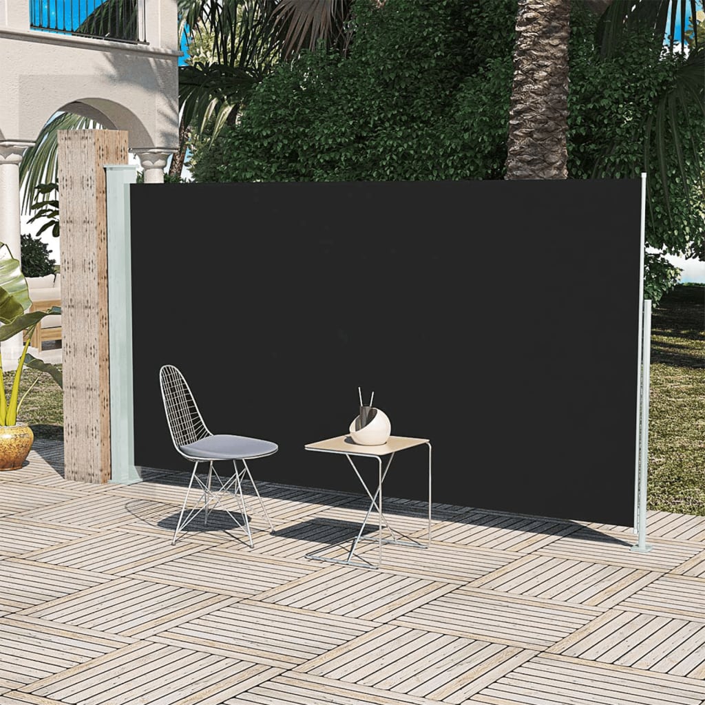VidaXL Tuinscherm uittrekbaar 160x300 cm zwart