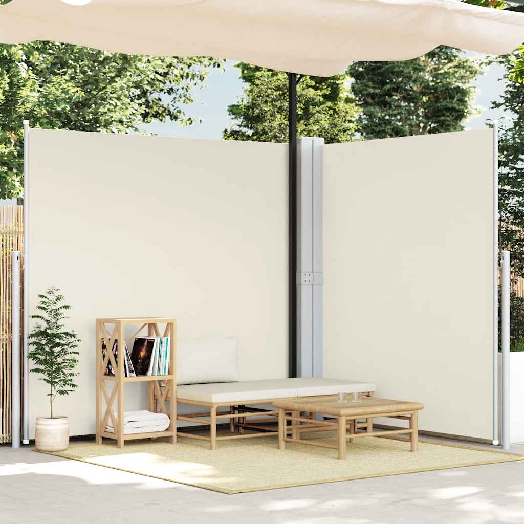 Vidaxl windscherm uittrekbaar 200x600 cm crèmekleurig