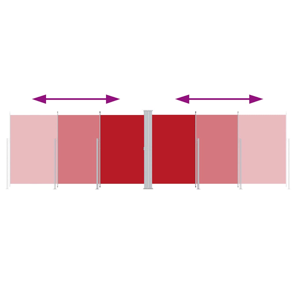 Vidaxl windscherm uittrekbaar 200x600 cm rood