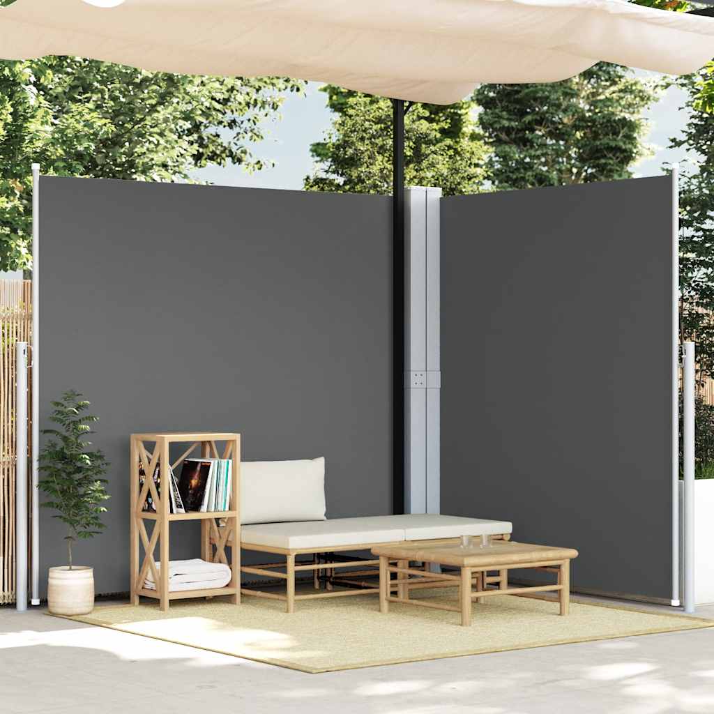 Vidaxl windscherm uittrekbaar 220x600 cm antracietkleurig