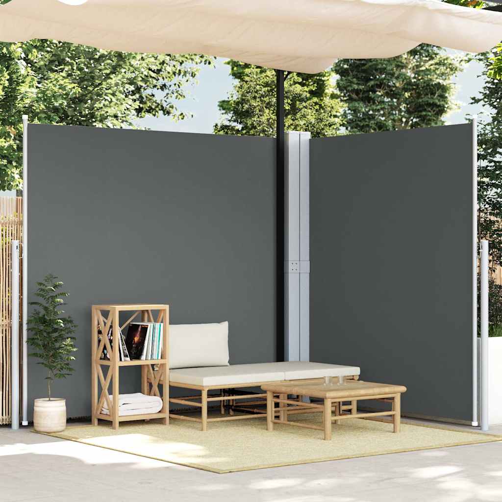 Vidaxl windscherm uittrekbaar 220x600 cm antracietkleurig