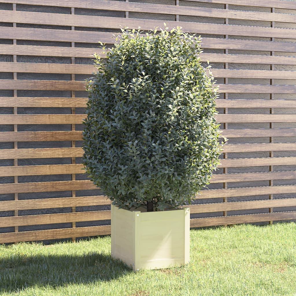 VidaXL Plantenbak 40x40x40 cm massief groenhout wit
