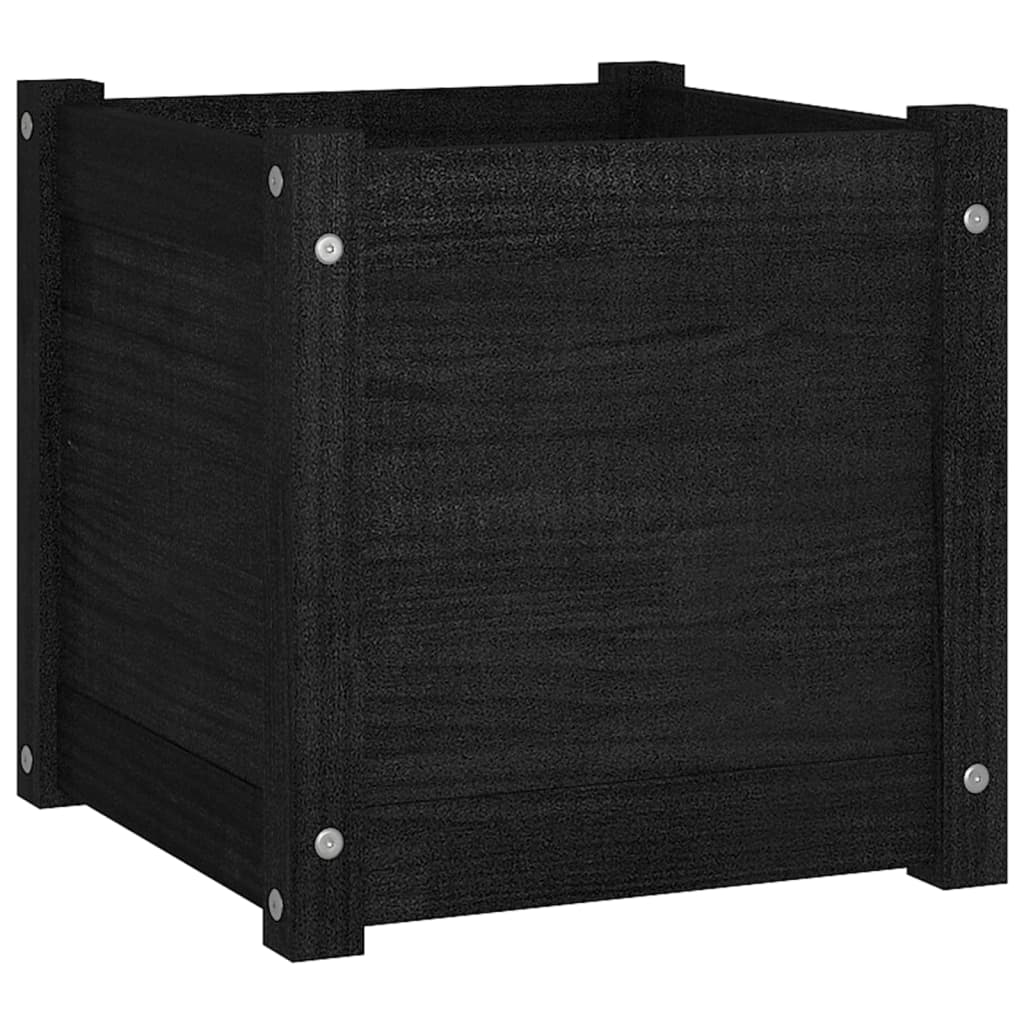 Vidaxl plantenbak 40x40x40 cm massief groenenhout zwart