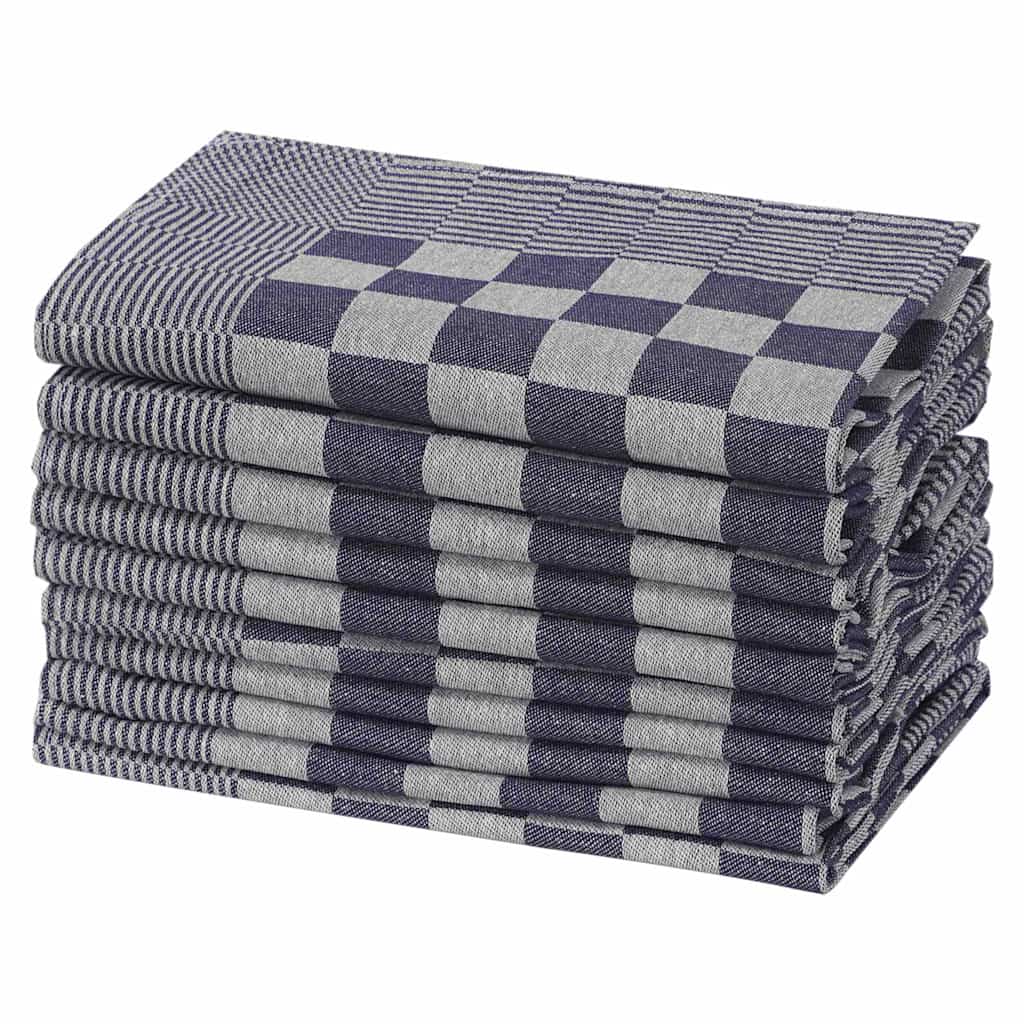 Vidaxl keukendoeken 50 st 50x70 cm katoen blauw en wit