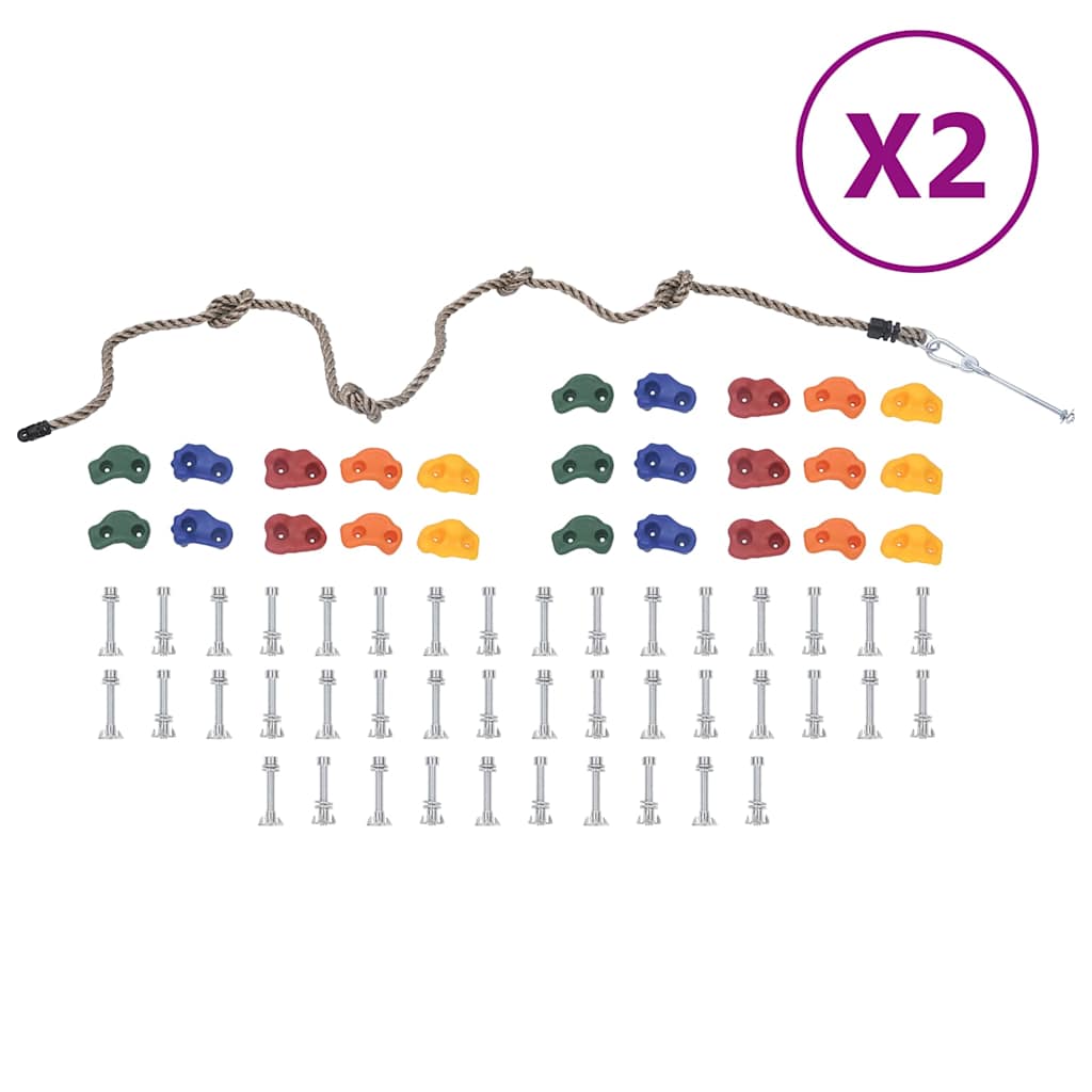 Vidaxl klimstenen 50 st met touw meerkleurig