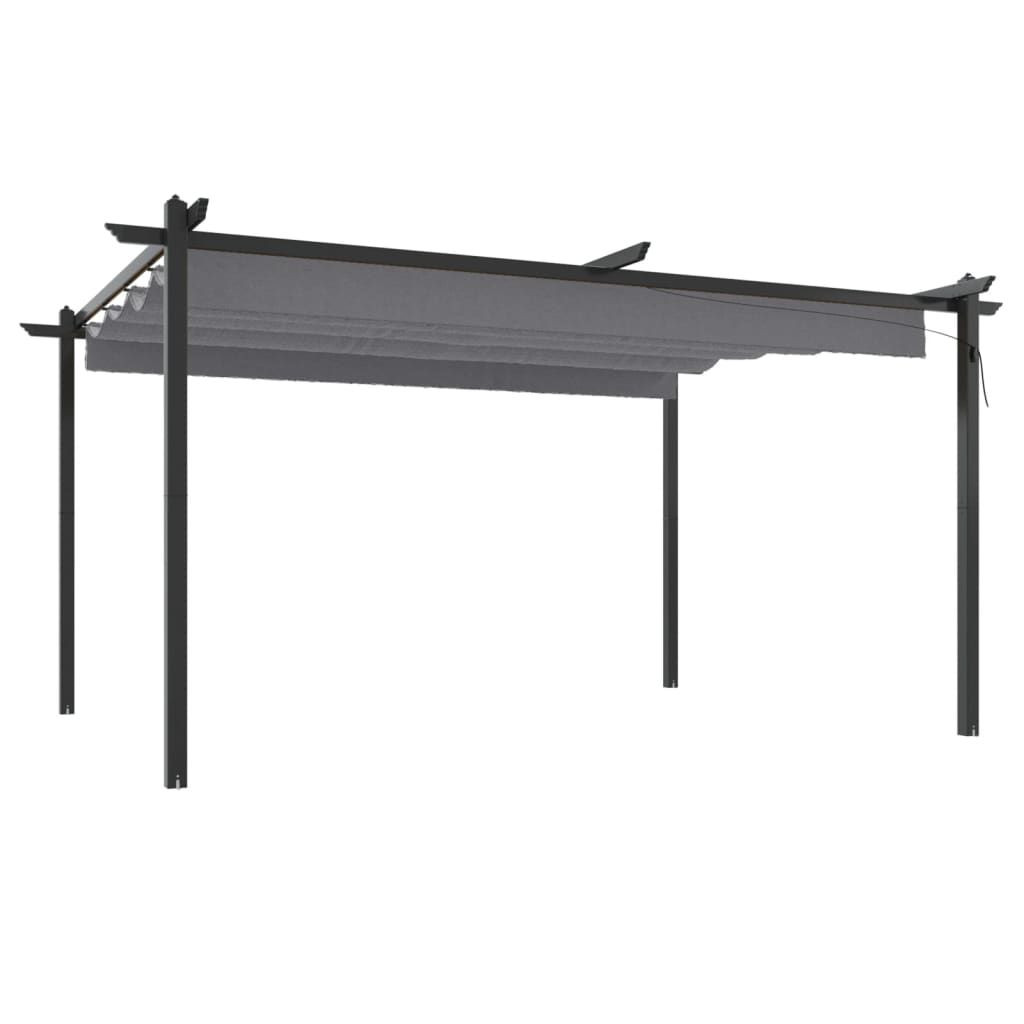 Vidaxl tuinprieel met uittrekbaar dak 4x3m antracietkleurig