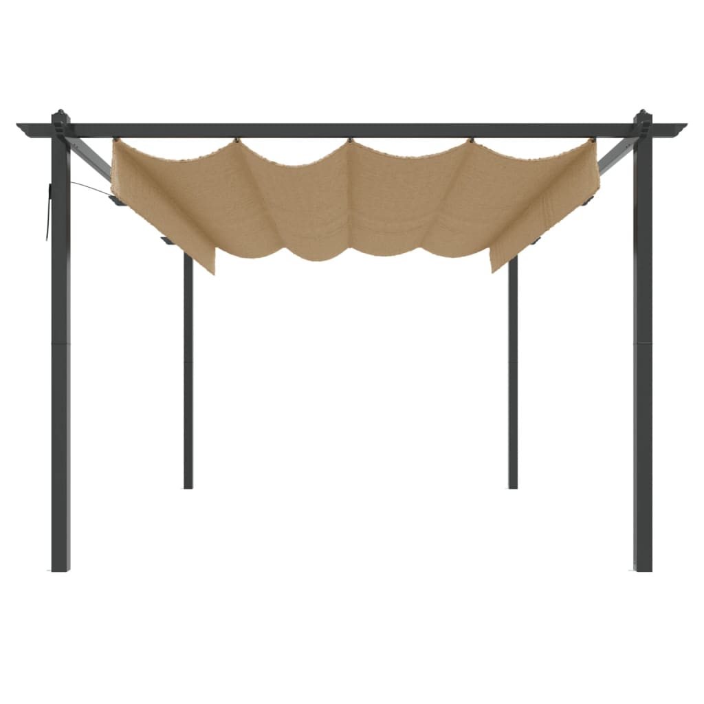 Vidaxl tuinprieel met uittrekbaar dak 4x3m taupe