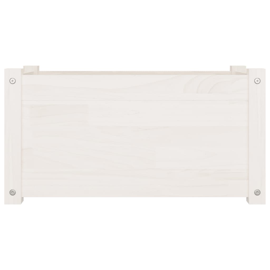 Vidaxl plantenbak 60x31x31 cm massief groenhout wit