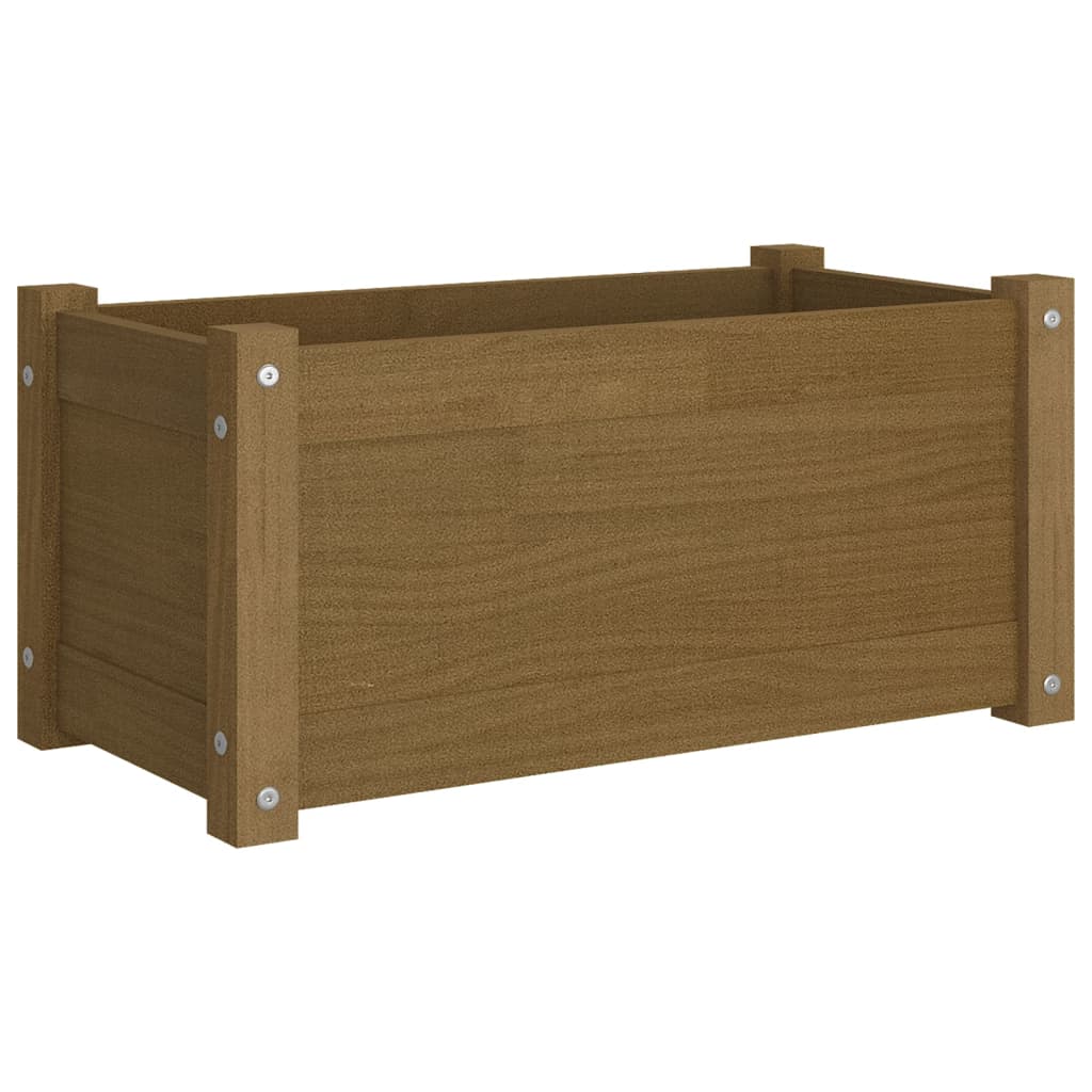 VidaXL Plantenbak 60x31x31 cm massief groenhout honingbruin