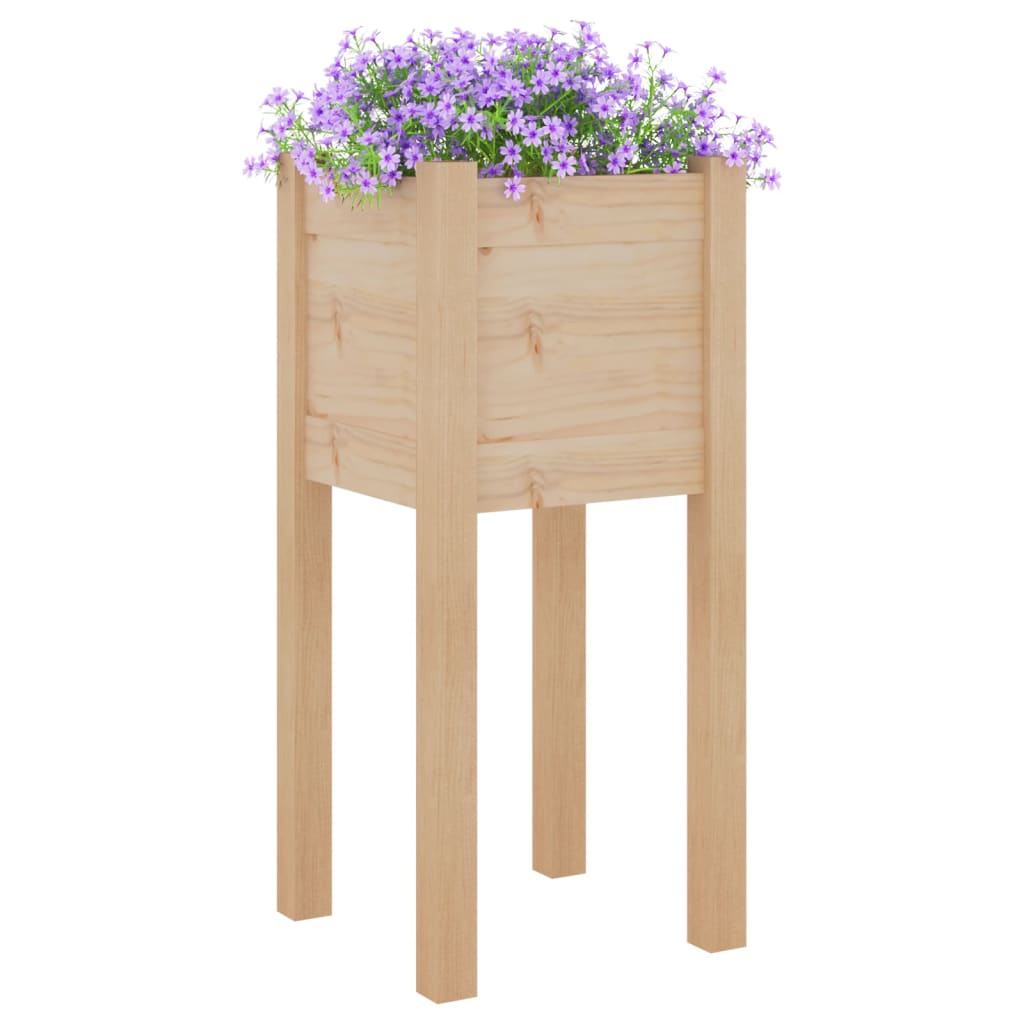 Vidaxl plantenbak 31x31x70 cm massief groenhout
