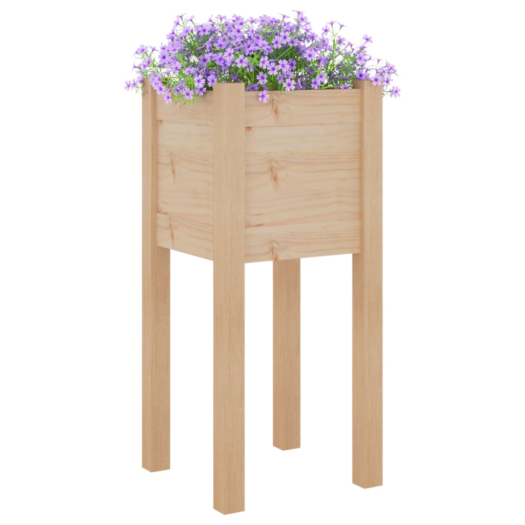 Vidaxl plantenbakken 2 st 31x31x70 cm massief groenhout
