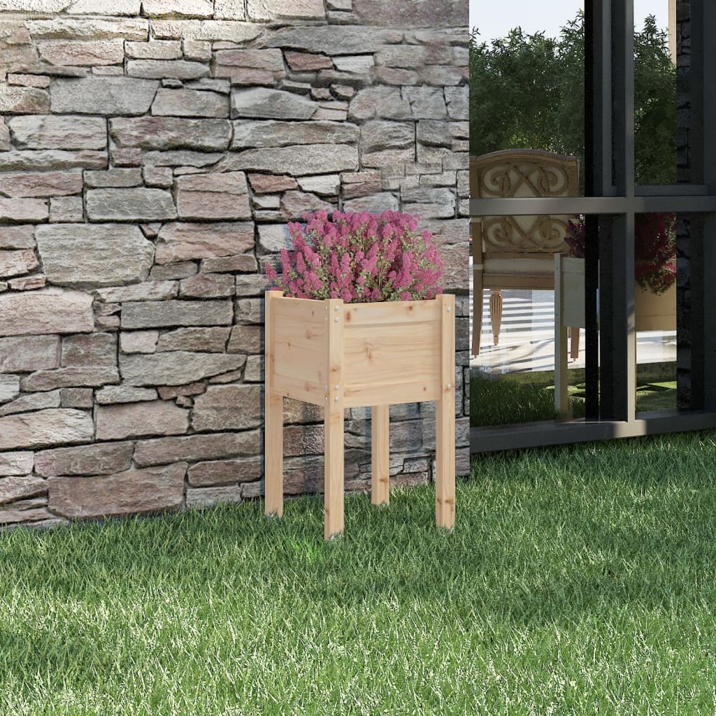 Vidaxl plantenbak 40x40x70 cm massief groenhout