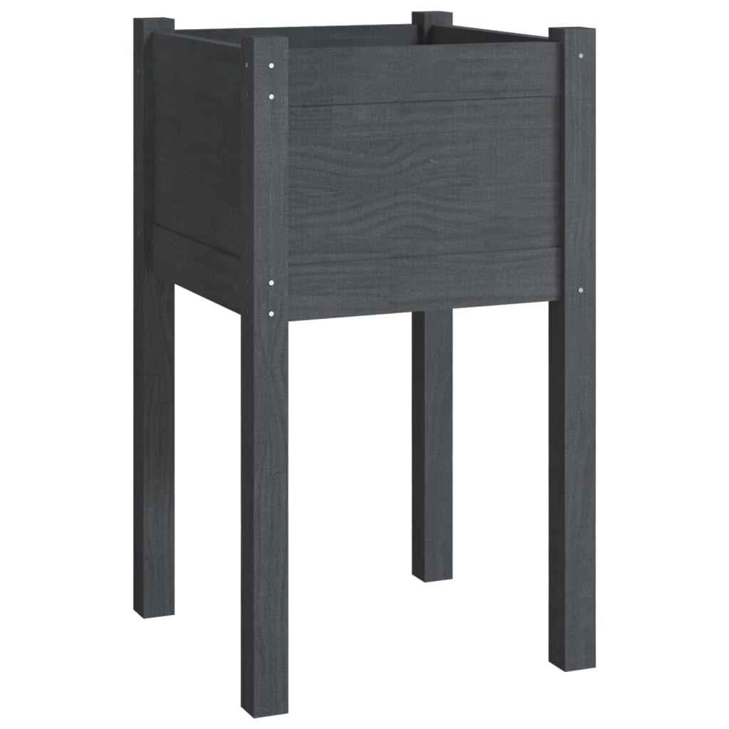 Vidaxl plantenbak 40x40x70 cm massief groenenhout grijs