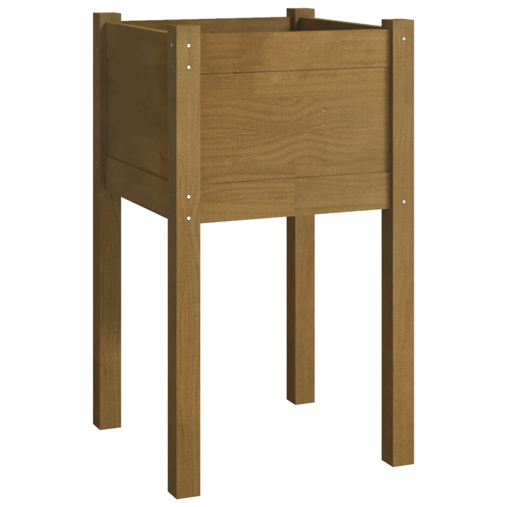 Vidaxl plantenbak 40x40x70 cm massief groenhout honingbruin