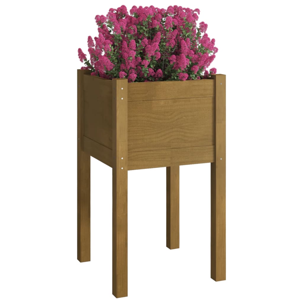 Vidaxl plantenbakken 2 st 40x40x70 cm massief groenhout honingbruin