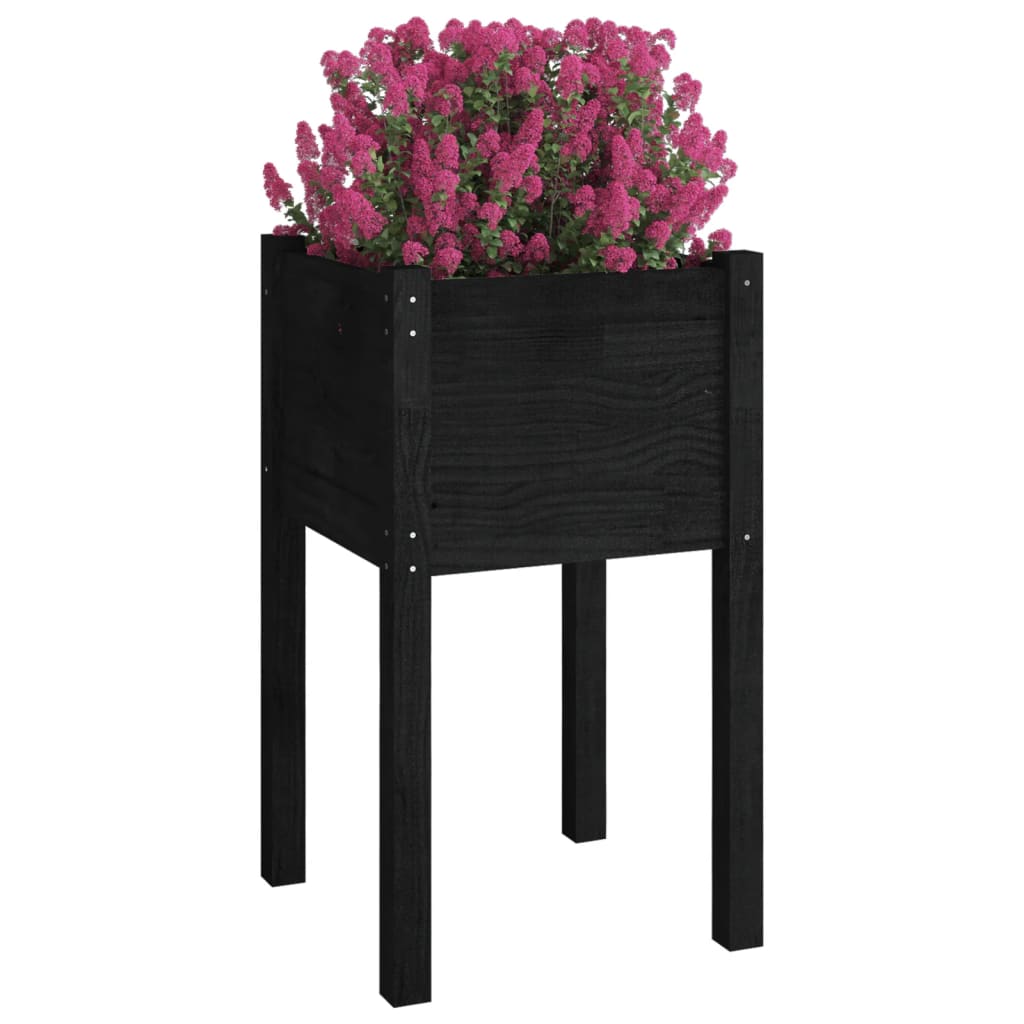 Vidaxl plantenbak 40x40x70 cm massief groenenhout zwart