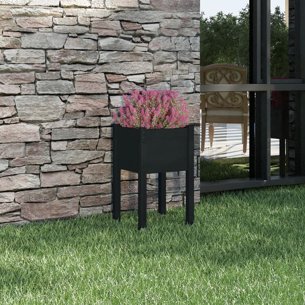 Vidaxl plantenbak 40x40x70 cm massief groenenhout zwart